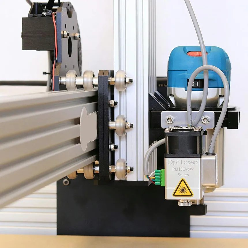 Budget laser engraver under 500 dollars in a maker workshop for wood and leather engraving projects